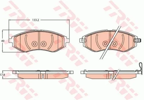 Дисковые тормозные колодки, комплект TRW GDB3634