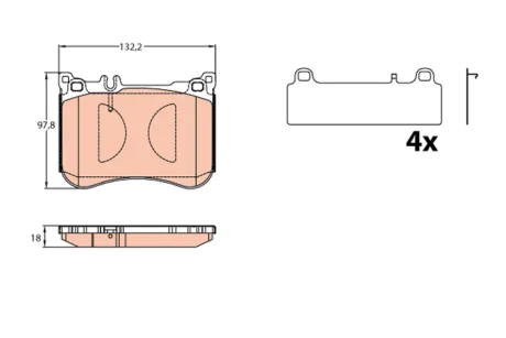 Тормозные колодки дисковые MERCEDES S(W222,C217) "F "14>> TRW GDB2144