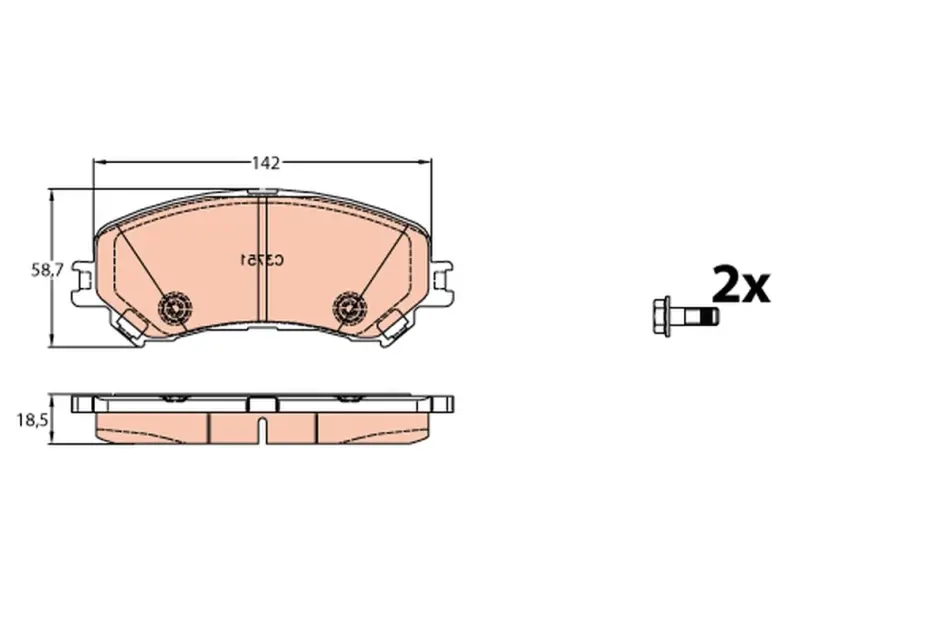 Тормозные колодки дисковые RENAULT Espase/Megane "F "15>> TRW GDB2152 (фото 1)