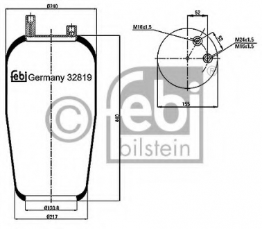 Кожух пневматической рессоры FEBI BILSTEIN 32819 (фото 1)