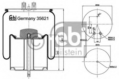 Кожух пневматической рессоры FEBI BILSTEIN 35621 (фото 1)