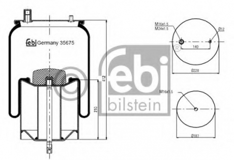 Кожух пневматической рессоры FEBI BILSTEIN 35675