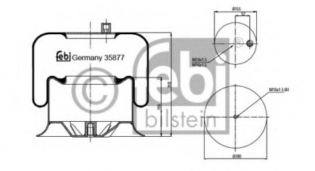 Кожух пневматической рессоры FEBI BILSTEIN 35877