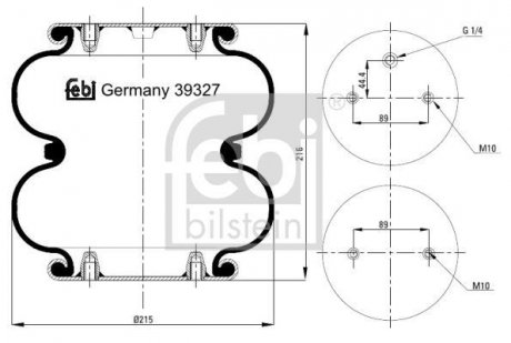 Кожух пневматической рессоры FEBI BILSTEIN 39327