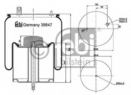 Кожух пневматической рессоры FEBI BILSTEIN 39847