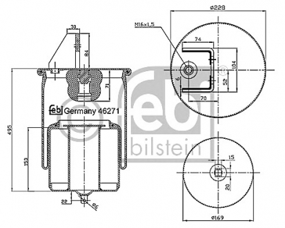Кожух пневматической рессоры FEBI BILSTEIN 46271