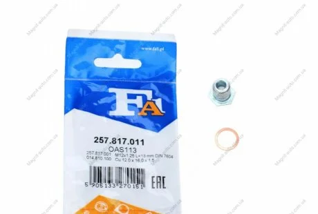 Пробка поддона + уплотнитель Fischer Automotive One (FA1) 257817011
