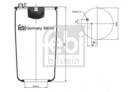 Кожух пневматической рессоры FEBI BILSTEIN 39045 (фото 1)