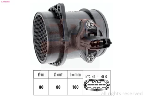 Витратомір повітря Volvo S60/S80/V70 2.0 T/2.4 D EPS 1991088