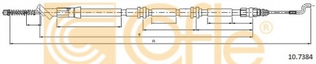 Трос, стояночная тормозная система COFLE 107384 (фото 1)