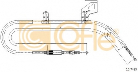 Трос, стояночная тормозная система COFLE 107483 (фото 1)
