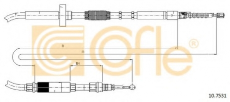 Трос, стояночная тормозная система COFLE 107531