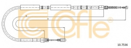 Трос, стояночная тормозная система COFLE 107536 (фото 1)