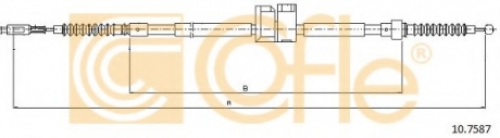Трос, стояночная тормозная система COFLE 107587 (фото 1)