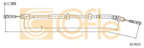 Трос, стояночная тормозная система COFLE 109513 (фото 1)