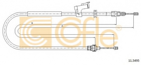 Трос, стояночная тормозная система COFLE 115495 (фото 1)