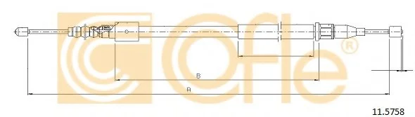 Трос, стояночная тормозная система COFLE 115758 (фото 1)