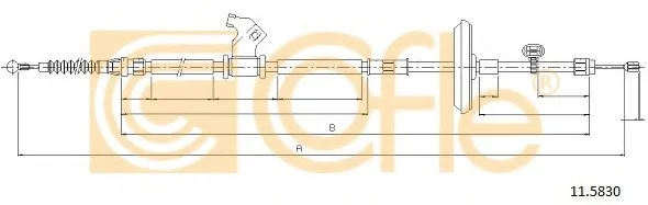 Трос ручного гальма зад. П OPEL ASTRA J 09- COFLE 115830 (фото 1)