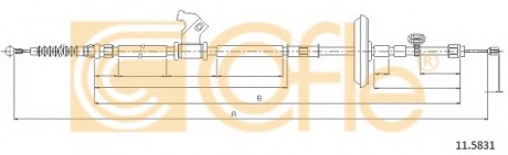 Трос, стояночная тормозная система COFLE 115831 (фото 1)