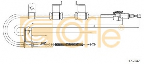 Трос, стояночная тормозная система COFLE 172542 (фото 1)