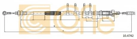 Трос ручного гальма перед Fiat Ducato 2006- база L 3800 (2645/2390mm) COFLE 104742