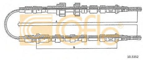 Трос, стояночная тормозная система COFLE 105352