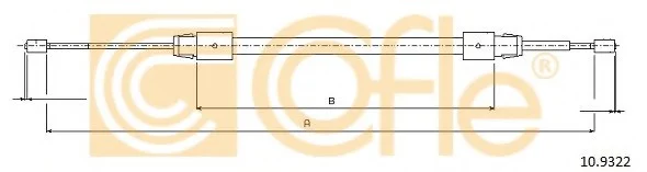 Трос, стояночная тормозная система COFLE 109322 (фото 1)