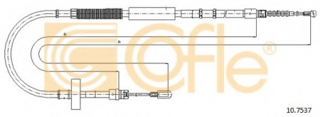 Трос, стояночная тормозная система COFLE 107537 (фото 1)