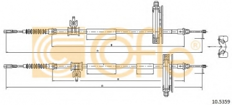 Трос, стояночная тормозная система COFLE 105359 (фото 1)