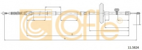 Трос, стояночная тормозная система COFLE 115824 (фото 1)