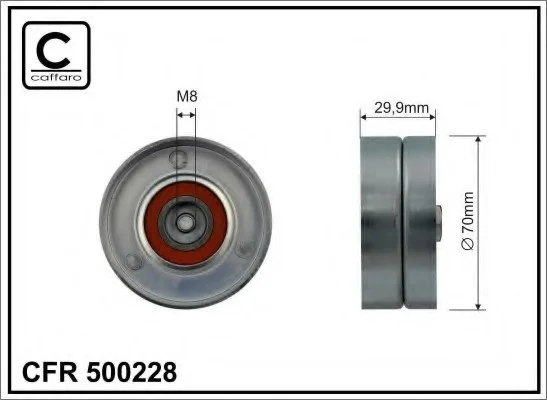 Ролик поликлинового кулича 70x8x30 VW LT II 2.8DTDI CAFFARO 500228 (фото 1)