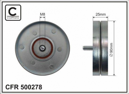 Rolka napinacza 90x8x25 metal VW CAFFARO 500278