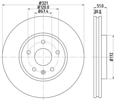 Tarcza hamulcowa 54870PRO_HC HELLA 8DD355129091