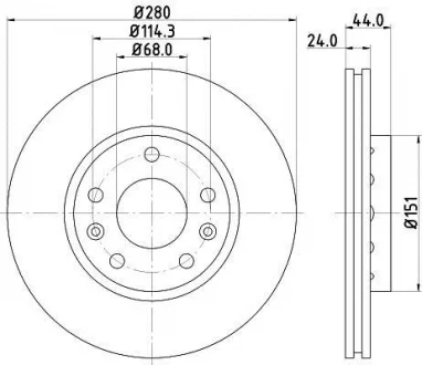 Tarcza hamulcowa 54955PRO_HC HELLA 8DD355129121