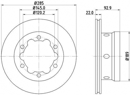 Tarcza hamulcowa 52169PRO_HC HELLA 8DD355127351