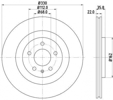 Tarcza hamulcowa 55383PRO_HC HELLA 8DD355129381