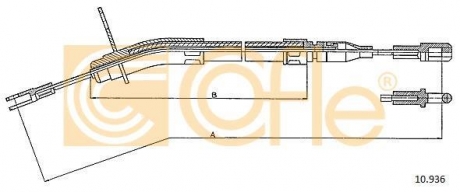 Трос, стояночная тормозная система COFLE 10936