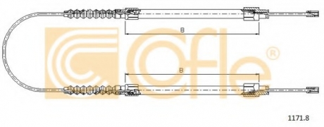 Трос, стояночная тормозная система COFLE 11718 (фото 1)