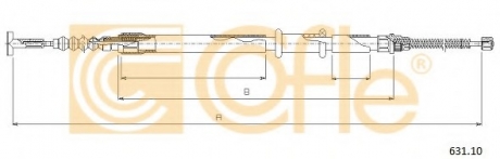 Трос, стояночная тормозная система COFLE 63110 (фото 1)