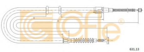 Трос, стояночная тормозная система COFLE 63113 (фото 1)