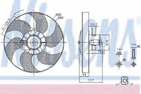 Вентилятор, охлаждение двигателя NISSENS 85658 (фото 1)
