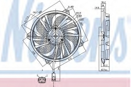 Вентилятор, охлаждение двигателя NISSENS 85789 (фото 1)