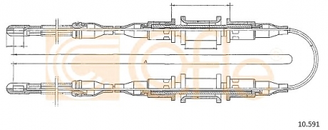 Трос, стояночная тормозная система COFLE 10591