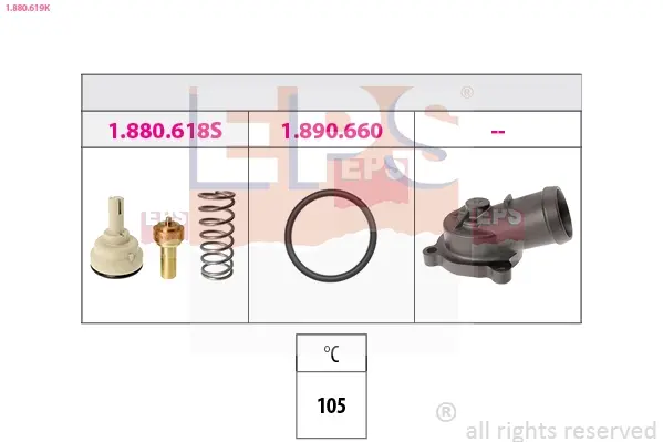 Termostat GOLF V 1.4FSI kompletny EPS 1880619K (фото 1)