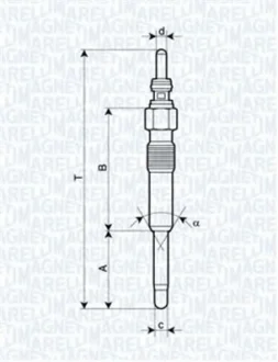 Свеча накаливания MAGNETI MARELLI 062900006304
