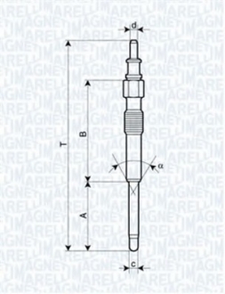 Свеча накаливания MAGNETI MARELLI 062900042304