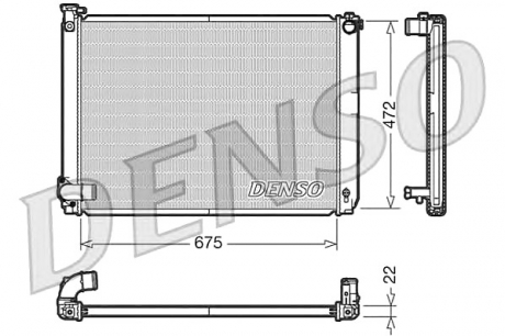Радиатор, охлаждение двигателя DENSO DRM51005