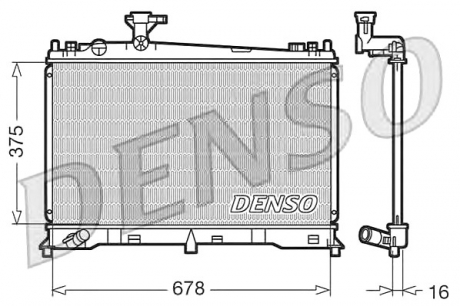 Радиатор, охлаждение двигателя DENSO DRM44010