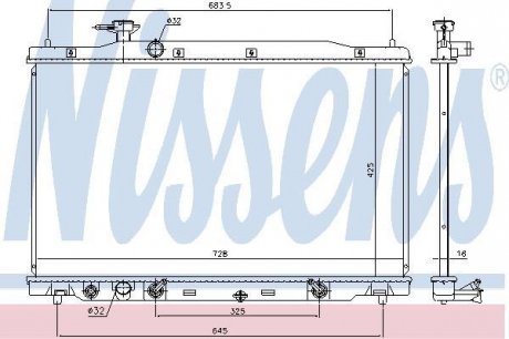Радиатор, охлаждение двигателя NISSENS 681406