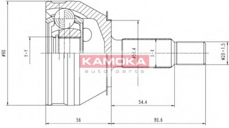 Шарнирный комплект, приводной вал KAMOKA 6190 (фото 1)